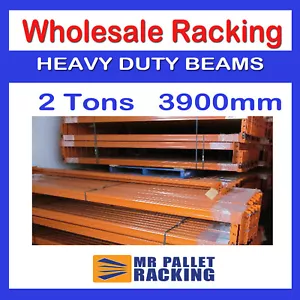 NEW PALLET RACKING - HEAVY DUTY BEAM 3900mm -2 Tons + 4 HOOKS + SAFETY CLIPS - Picture 1 of 5