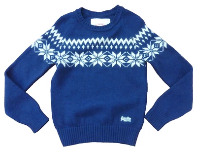 SUPERDRY Women's Nordic Jumper £64.99 - Dark Blue & White Snowflakes - Medium - Image 1 of 4