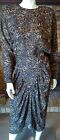 Michael Kors Collection Silk Ruched Brn/Grn/Blk Animal Print Midi Dress Size 6