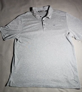 Travis Mathew Camicia Uomo XXL Grigio Manica Corta Polo Collo Logo Quarto Bottone - Foto 1 di 17