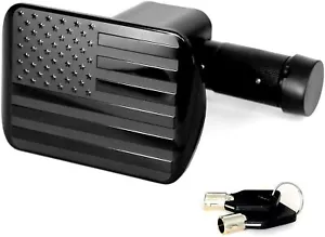 US Black Metal Flag Hitch Cover (Fits 2" Receiver, Black with Hitch Lock Pin) - Bild 1 von 6