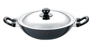 Futura Nonstick  2.5 L Deep Wok Pan Round Bottom With SS Lid NK25S By Hawkins - Picture 1 of 2
