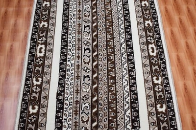 2.6x4 Striped Hand Knotted Multicolor Home Decor Bedroom Oriental Rug - Image 1 of 4