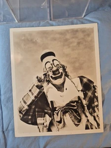 Vtg Press Photo Circus Clown LOU JACOBS B&W Black & White Photograph - Picture 1 of 2