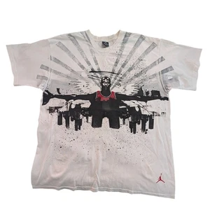 Vintage Y2K Mens Michael Jordan Graphic T-Shirt XL Jumpman White Tee RARE - Picture 1 of 5