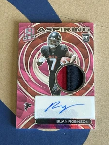 2023 Spectra Bijan Robinson Pink Aspiring RPA Auto Patch /25 Falcons Rookie RC - Picture 1 of 2