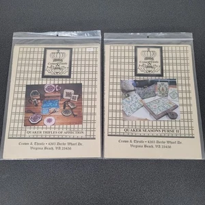 Crown & Thistle Cross Stitch Charts Quaker Seasons Purse 2 Trifles Of Affection - Picture 1 of 4