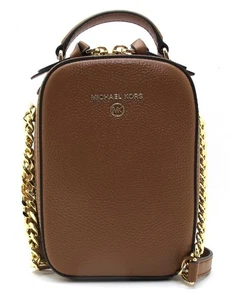 NUEVO MICHAEL KORS JET SET Pequeño NS Cuero Asa Superior Teléfono Bandolera Equipaje/Marrón - Imagen 1 de 7