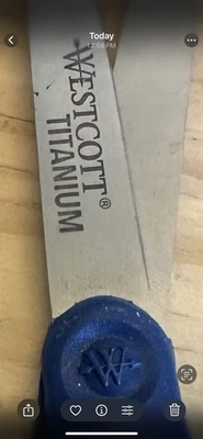 Westcott 8” Straight Plastic Handle Titanium Bonded Glide Scissors Blue - Image 1 of 4