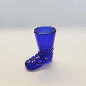 Boyd glass Boot Toothpick Holder Blue - Picture 1 of 6