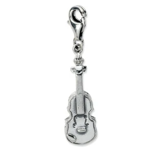 Violine Anhänger .925 Sterlingsilber Antiker Look Finish Clip Auf Amore La Vita - Bild 1 von 5