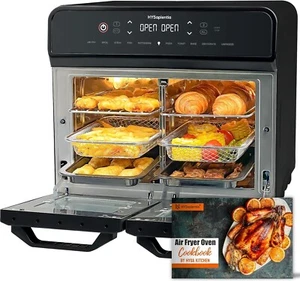 22L Dual Zone Air Fryer Oven With Rotisserie Large Convection Oven - Picture 1 of 10