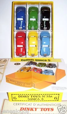 L'Ultimo Casket Coffret Dinky Atlas Simca 5 Con 6 Modelli Ref 35A 1/56 Box - Immagine 1 di 4