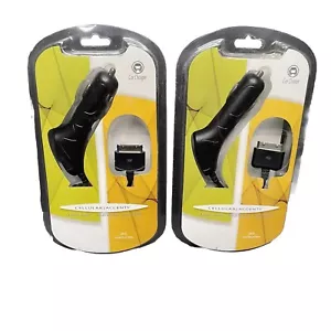 Set Of 2 New Car Charger iPhone 3/3GS/4/4S & iPad 1/2/3 iPod 3rd 4th Nano iTouch - Picture 1 of 4