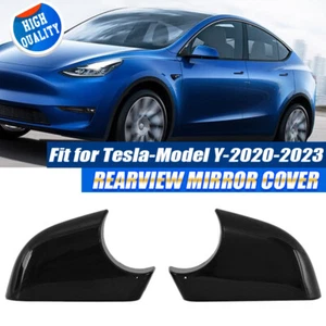 Gloss Black Rearview Mirror Lower Cover Caps Holder Fits 2020-2023 Tesla Model Y - Imagen 1 de 10