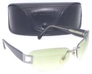 BVLGARI 620 103/8E GUNMETAL/LIGHT GREEN GRADIENT LENS AUTHENTIC SUNGLASSES 69-15 - Picture 1 of 4