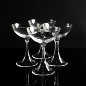 Cristal Sèvres cristal de plomo champán JERICHO set de 4 mid century vintage - Imagen 1 de 8