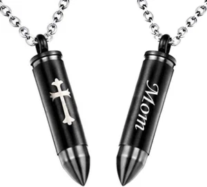 Celtic Cross Bullet Urn Necklaces for Ashes Cremation Jewelry Keepsake Memorial - Picture 1 of 12