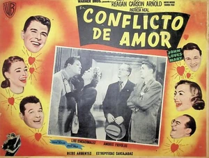 Rare Spanish English "JOHN LOVES MARY" Vintage Movie Poster RONALD REAGAN + - Picture 1 of 7