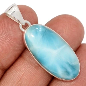 Natural Genuine Larimar - Dominican Republic 925 Silver Pendants Jewelry CP74074 - Picture 1 of 1