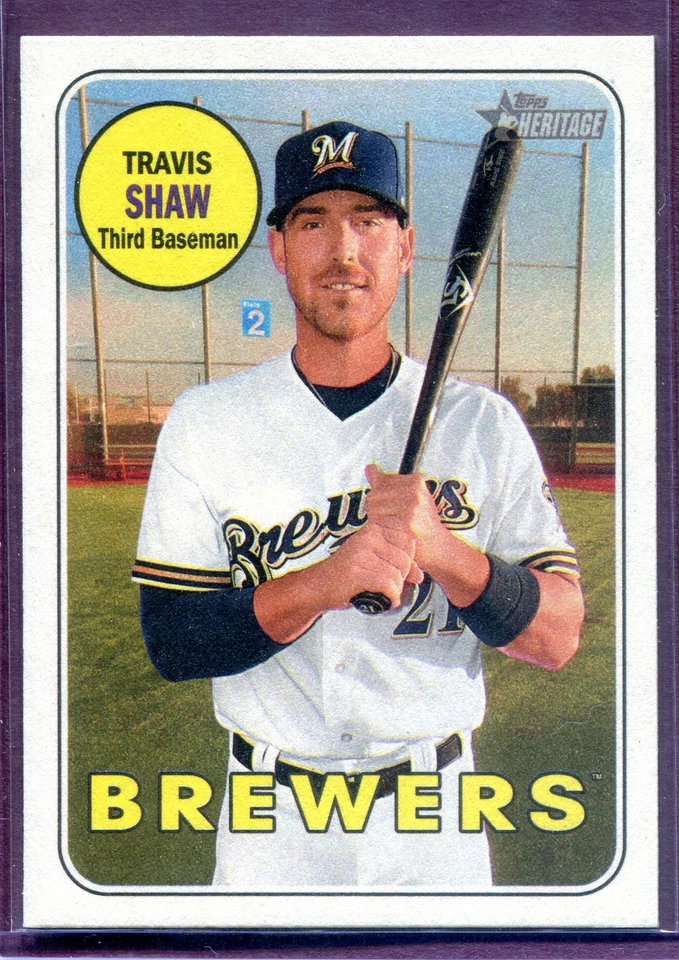 TRAVIS SHAW ~ 2018 Topps Heritage Reverse Flip Stock #204 SP /5 Produced - Image 1 of 1