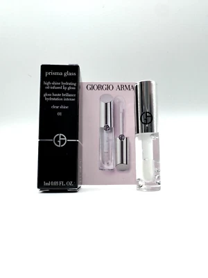 Giorgio Armani Prisma Glass Lip Gloss In 01 Clear Shine 1ml Travel Size NIB - Image 1 of 3