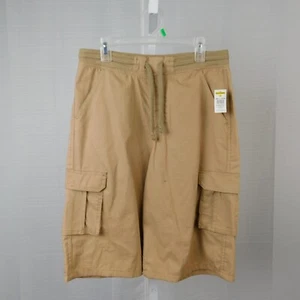 Quad Seven Boy's Drawstring Waist Cargo Pocket Khaki Shorts - 12-14 Large #5594 - Picture 1 of 6