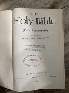 1952 HOLY BIBLE Revised Standard Version RSV Nelson Red Hardcover - Picture 1 of 9