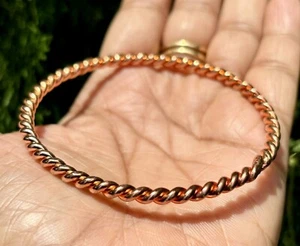 1 Pc Pure Copper Bangles, Women Bracelet Bangle, Healing Bangles, 4.1 mm twisted - Picture 1 of 7