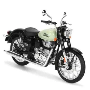 ROYAL ENFIELD CLASSIC 350 SIGNALS SCALE MODEL 1:12 - REDDITCH GREEN - Picture 1 of 6
