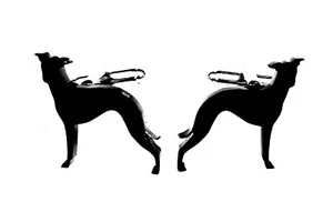 Italian Greyhound Dog Cufflinks Mens Novelty Dog Shirt Cufflinks In Black - Picture 1 of 2
