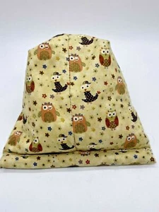 Small Useful Fabric Bean Bag Tablet/Phone Lap Cusion In Brown Chinz Owl Print - Picture 1 of 8