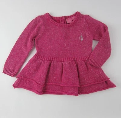 Vestido Suéter Bebé Phat Niñas Brillante Túnica Rosa Plata Talla 24 Meses  Foto 1 de 4