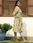 Yellow Bird Print Kimono Night Dress Maxi Gown Indian Cotton Kimono.....