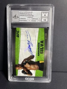 #37/89 Anderson Silva Green Auto Card 2010 Topps UFC Knockout - Picture 1 of 2