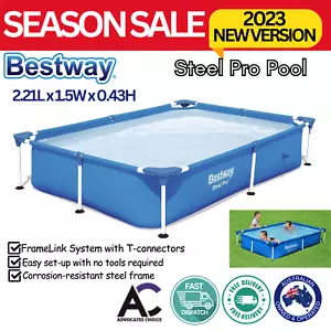 Bestway Swimming Pool Above Ground Frame Pools Steel Pro Outdoor 2.2 X 1.5M NEW - Picture 1 of 7