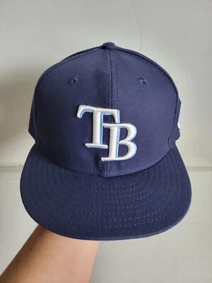 New Era MLB Tampa Bay Rays Baseball On Field 59FIFTY Fitted Cap Size- 6 7/8 - Image 1 of 4