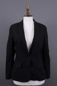 ACNE STUDIOS Black Linen Two Button Long Sleeve Blazer Jacket Size 36 - Picture 1 of 14