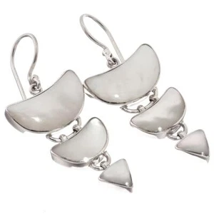 925 Silver White Mother Of Pearl Sterling Cascading Chandelier Earrings, 1 1/8" - Picture 1 of 3