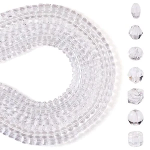 544Pcs Clear Glass Crystal Beads 4-6mm Faceted Bicone Cube Rondelle Oval Colu... - Picture 1 of 9