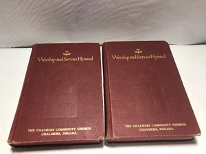 Set (2) Chalmers Community Church Indiana 1957 Worship and Service Hymnal - Picture 1 of 8