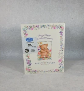 Vintage Hallmark Happy Heartfelt Memories Photo Album Teddy Bear Flowers   - Picture 1 of 9