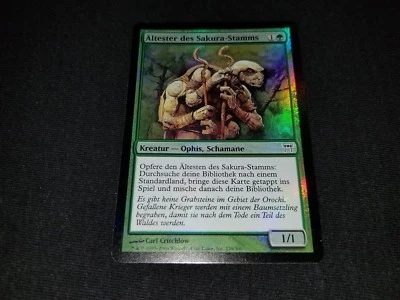 MTG 1x Champions of Kamigawa green common LP German FOIL Sakura-Tribe Elder - Image 1 of 2
