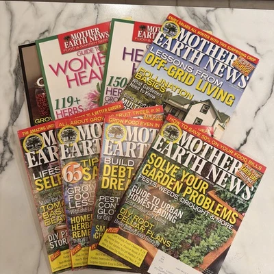 MOTHER EARTH NEWS Magazine, LOT OF 8 - 2010, 2012, 2014. Foto 1 de 4