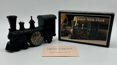 Reloj despertador tren locomotora parlante vintage años 80 90 negro ¡Nuevo! Funciona  Foto 1 de 4