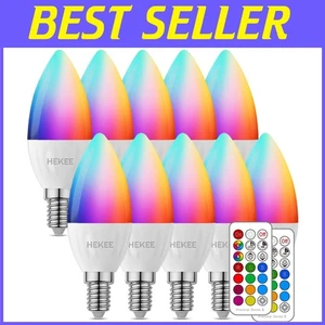 Timer Remote Control LED Candle Lights, 10 Pack - Picture 1 of 10