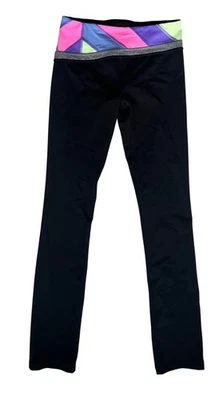 Брюки для девочек Ivivva от Lululemon размер 14 черные прямые штанины с цветной талией - Изображение 1 из 4
