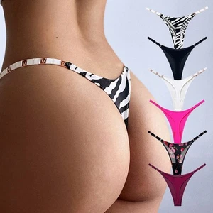 Womens Thongs Underwear Underpant Comfortable G-string High Cut Lingeries - Picture 1 of 21