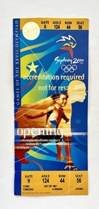 OPENING CEREMONY TICKET SYDNEY 2000 OLYMPIC GAMES / ACCREDITATION REQUIRED - Picture 1 of 2