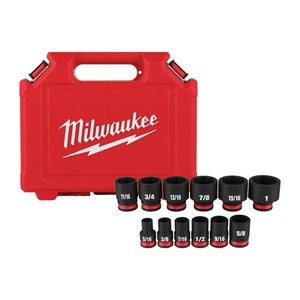 Milwaukee 49-66-7005 3/8" Drive SAE Standard 6 Point Impact Socket Set - 12 PC - Picture 1 of 3